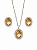 Conjunto Oval Citrino Rhodium Branco - Imagem 1