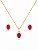Conjunto Oval Safira Rosa - Imagem 1