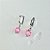 Brinco Argola Clique Pingente Rosa Rhodium Branco - Imagem 2