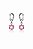 Brinco Argola Clique Pingente Rosa Rhodium Branco - Imagem 1