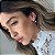 Brinco Argola Clique Pingente Triplo Rhodium Branco - Imagem 2