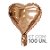 Balão de Festa Microfoil Coração Rose Gold - 18" 45cm - 100 Unidades - Rizzo Balões - Imagem 1