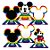 Decoração de Mesa Festa Mickey Arco-Íris - 06 unidades - Regina - - Imagem 1