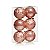 Kit Bolas Texturizadas e Lisas Rose Gold 8cm - 06 unidades - Cromus Natal - Rizzo Balões - Imagem 1