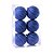 Kit Bolas Listras Azul 8cm - 06 unidades - Cromus Natal - Rizzo Balões - Imagem 1
