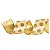 Fita Aramada Marfim com Bolas Douradas 6,3cm x 9,14m - 01 unidade - Cromus Natal - Rizzo Balões - Imagem 1