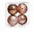Kit Bolas Texturizado e Liso Rosê Gold 10cm - 04 unidades - Cromus Natal - Rizzo Balões - Imagem 1