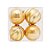 Kit Bolas Texturizadas e Lisas Dourado 10cm - 04 unidades - Cromus Natal - Rizzo Balões - Imagem 1