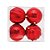 Kit Bolas Texturizadas Vermelho 10cm - 04 unidades - Cromus Natal - Rizzo Balões - Imagem 1