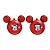 Kit Bolas Mickey e Minnie Vermelho 6cm - 06 unidades Natal Disney - Cromus - Rizzo - Imagem 1