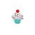 Aplique Cupcake Azul Silicone - 3,5cm - 4 Un - Artegift - Rizzo - Imagem 1