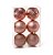 Kit Bolas Texturizado Rose Gold 8cm - 06 unidades - Cromus Natal - Rizzo Balões - Imagem 1