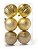 Kit Bolas Texturizadas Gomos Ouro 10cm - 06 unidades - Cromus Natal - Rizzo Balões - Imagem 1