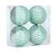 Bola de Natal Ondas VDY Cor Verde Mint 10cm 04 Unidades - Cromus - Rizzo Balões - Imagem 2