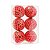 Kit Bolas Texturizado Vermelho 8cm - 06 unidades - Cromus Natal - Rizzo Balões - Imagem 1