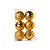 Kit Bolas Texturizadas Losango Dourado 8cm - 06 unidades - Cromus Natal - Rizzo Balões - Imagem 1
