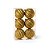 Kit Bolas Texturizadas Glitter Dourado 8cm - 06 unidades - Cromus Natal - Rizzo Balões - Imagem 1