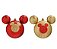 Bola Silhueta Mickey Glitter Vermelha e Ouro 10cm - 2 unidades - Cromus Natal - Rizzo - Imagem 1
