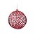 Bola com Glitter Vazada Vermelho 12cm - 01 unidade - Cromus Natal - Rizzo Balões - Imagem 1