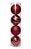 Bola com Arabesco Vermelho e Ouro 15cm - 04 unidades - Cromus Natal - Rizzo Balões - Imagem 1