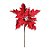 Flor Cabo Médio Poinsettia Vermelho e Branco 35cm - 01 unidade - Cromus Natal - Rizzo Balões - Imagem 1