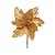 Flor Cabo Curto Poinsettia Ouro Glitter Ouro 15cm - 01 unidade - Cromus Natal - Rizzo Balões - Imagem 1