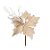 Flor Cabo Curto Natural E Branco 20cm - 01 unidade - Cromus Natal - Rizzo Balões - Imagem 1