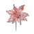 Enfeite de Natal Poinsétia com Glitter Rosa Clara 01 Unidade Cromus Rizzo - Imagem 1