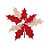 Enfeite de Natal Poinsétia Vermelho e Marrom 01 Unidade Cromus Rizzo - Imagem 1