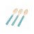 Pacote Colher Madeira - Chevron Azul - 14cm - 10 unidades - Rizzo - Imagem 1