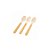 Pacote Colher Madeira - Chevron Dourado - 10cm - 10 unidades - Rizzo - Imagem 1