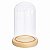 Cúpula Redoma de Vidro Decorativa 16x10cm - Base Madeira Clara - 1 unidade - Rizzo - Imagem 2