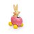 Coelho Decorativo Páscoa Carrinho Rosa em Resina - Cromus - 01 un - Rizzo - Imagem 1