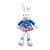 Coelha Decorativa Sentada Vestido Florido Rosa/Azul M - 1 unidade - Cromus - Rizzo - Imagem 1