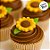Mini Confeito - Girassol Pequeno - 8 Girassol e 8 Folhas - Abelha Confeiteira - Rizzo - Imagem 1