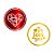Adesivo - "Love / I Love You" - Ref.2094 - Dourado/Vemelho Metalizado - 50 unidades - Stickr - Rizzo Balões - Imagem 1