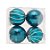 Bola de Natal Azul em Gomos com Glitter e Lisa - ø 10 cm - 4 unidades - Cromus - Rizzo - Imagem 1