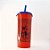 Copo com Tampa e Canudo 600 mL - Aranha - Vermelho e Azul - 1 unidade - Rizzo - Imagem 1