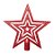 Enfeite de Árvore - " Estrela Vermelha com Glitter para Pendurar " - 1 Unidade - Cromus Natal - Rizzo Balões - Imagem 1