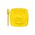 Kit Sobremesa Prato e Garfo Amarelo 10 Unidades - Trik Trik - Imagem 1