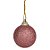 Bola de Árvore de Natal c/ Glitter - 4 cm - “Glitter Rose Gold” - Cromus Natal - 12 unidades - Imagem 1