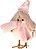 Passarinho Decorativo c/ Touca Rosa - 15 cm x 8 cm - 1 unidade - Cromus - Rizzo - Imagem 1