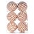 Bolas de Natal Listrada - Branco/Marrom - 8 cm - 6 unidades - Cromus - Rizzo - Imagem 1