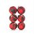 Bolas de Natal - Vermelho/Verde - 8 cm - 6 unidades - Cromus - Rizzo - Imagem 1