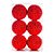 Bolas de Natal PomPom - Vermelho - 8 cm - 6 unidades - Cromus - Rizzo - Imagem 1