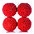 Bolas de Natal PomPom - Vermelho - 10 cm - 4 unidades - Cromus - Rizzo - Imagem 1