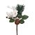 Pick Decorativo de Natal - Galho Folhas e Frutas Branco e Marrom - 14cm  - 1 unidade - Cromus - Rizzo - Imagem 1