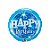 Balão de Festa Microfoil 18" 46cm - Happy Birthday Azul com Brilho - 1 unidade - Qualatex - Rizzo - Imagem 1