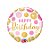 Balão de Festa Microfoil 18" 46cm - Happy Birthday Bolinhas Rosas e Douradas - 1 unidade - Qualatex - Rizzo - Imagem 1