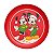 Prato Sobremesa Fibra de Bambu Mickey e Minnie  18cm - 01 unidade - Natal Disney - Cromus - Rizzo Embalagens - Imagem 1